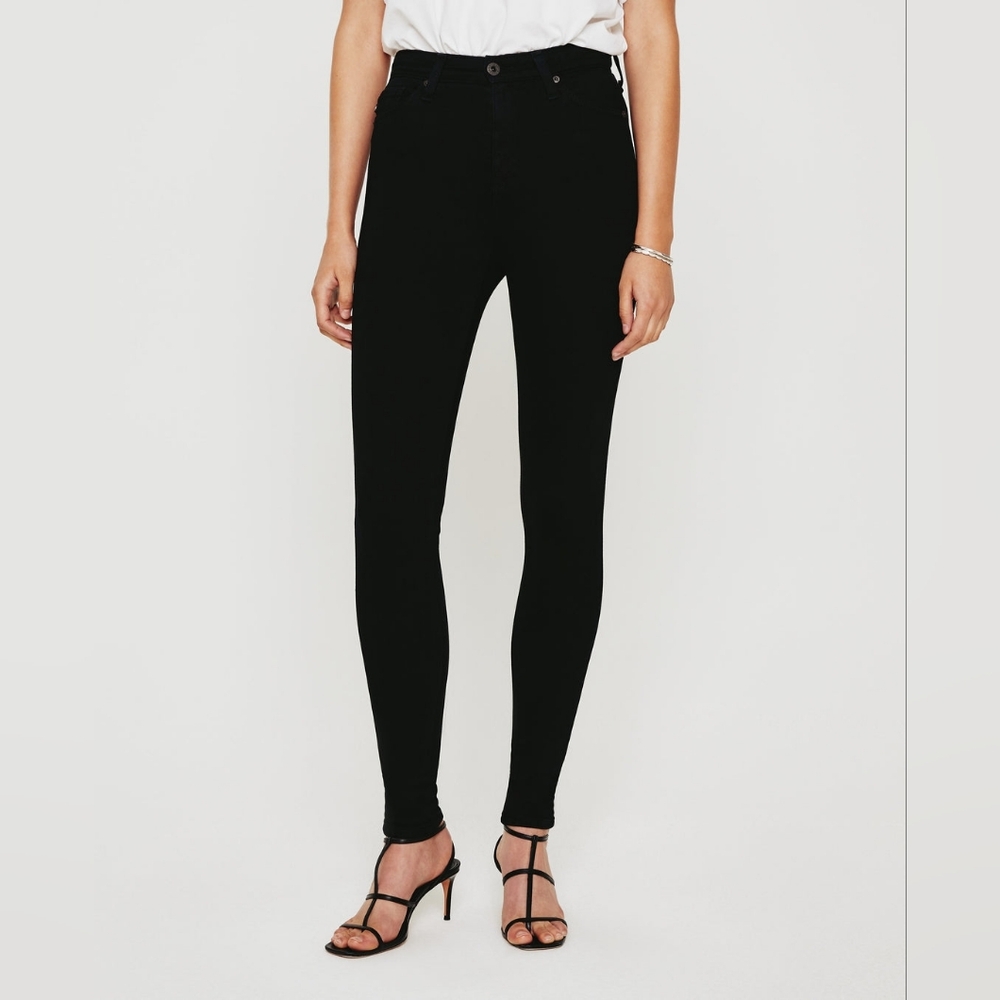 AG Mila Black Super High Rise Skinny Jeans Size 24